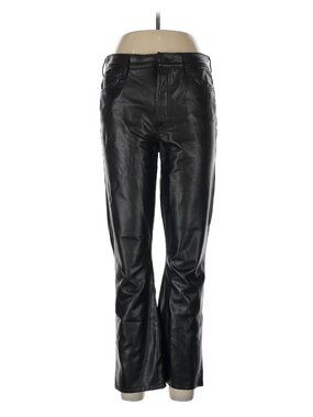MOTHER Black Faux Leather High Rise Bootcut Pants 31
